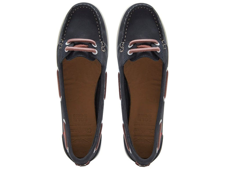 Chatham Women's Payar Leather Boat Shoe Navy/Pink