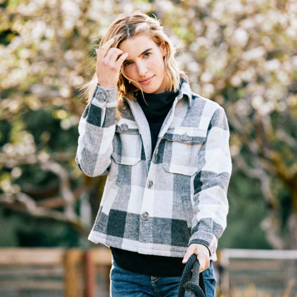 Womans plaid jacket cheap