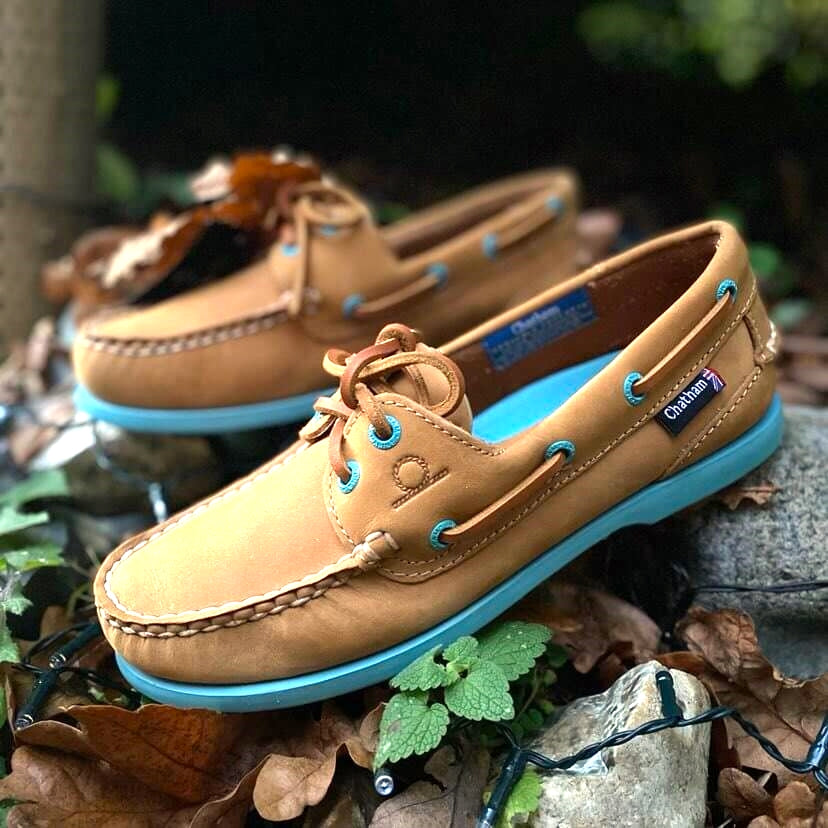 Chatham Pippa II G2 Boat Shoe Tan Turquoise