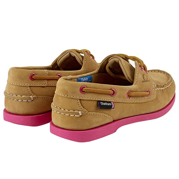 Chatham Pippa II G2 Boat Shoe Tan Pink Nubuck Leather