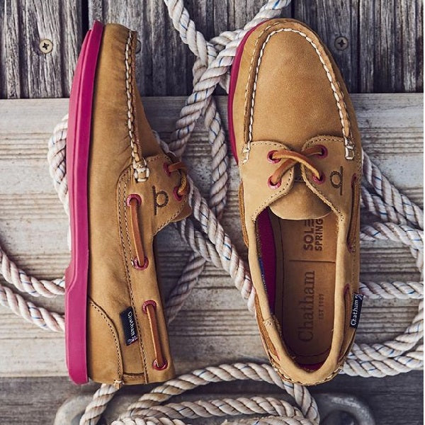 Chatham Pippa II G2 Boat Shoe Tan Pink Nubuck Leather