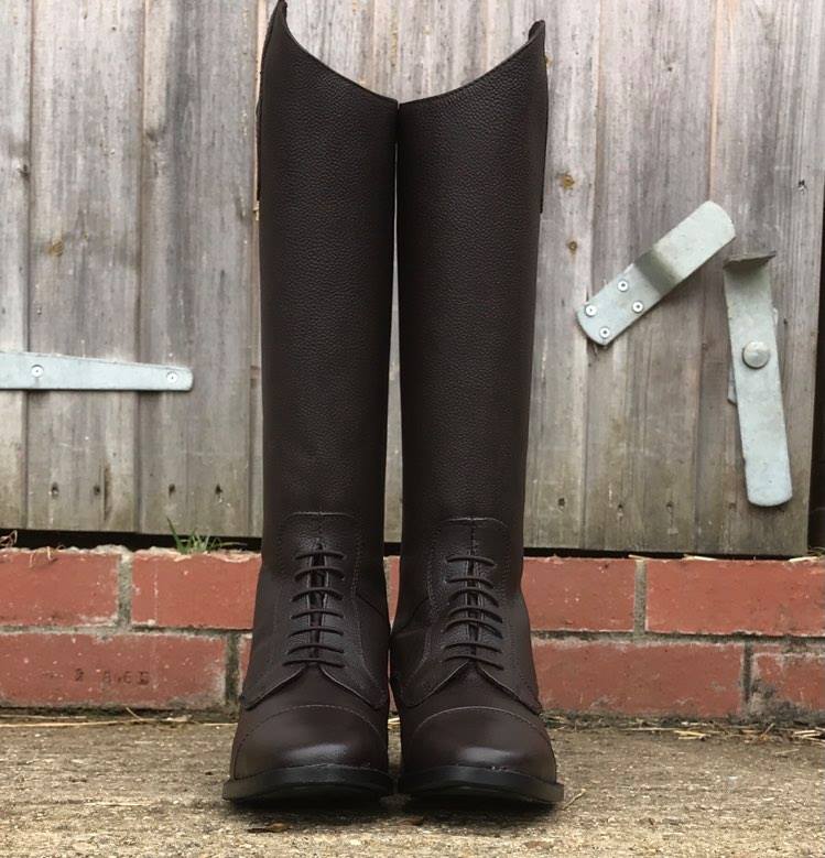Rhinegold Extra Short Luxus Brown Leather Riding Boot â BFR Equestrian & Country