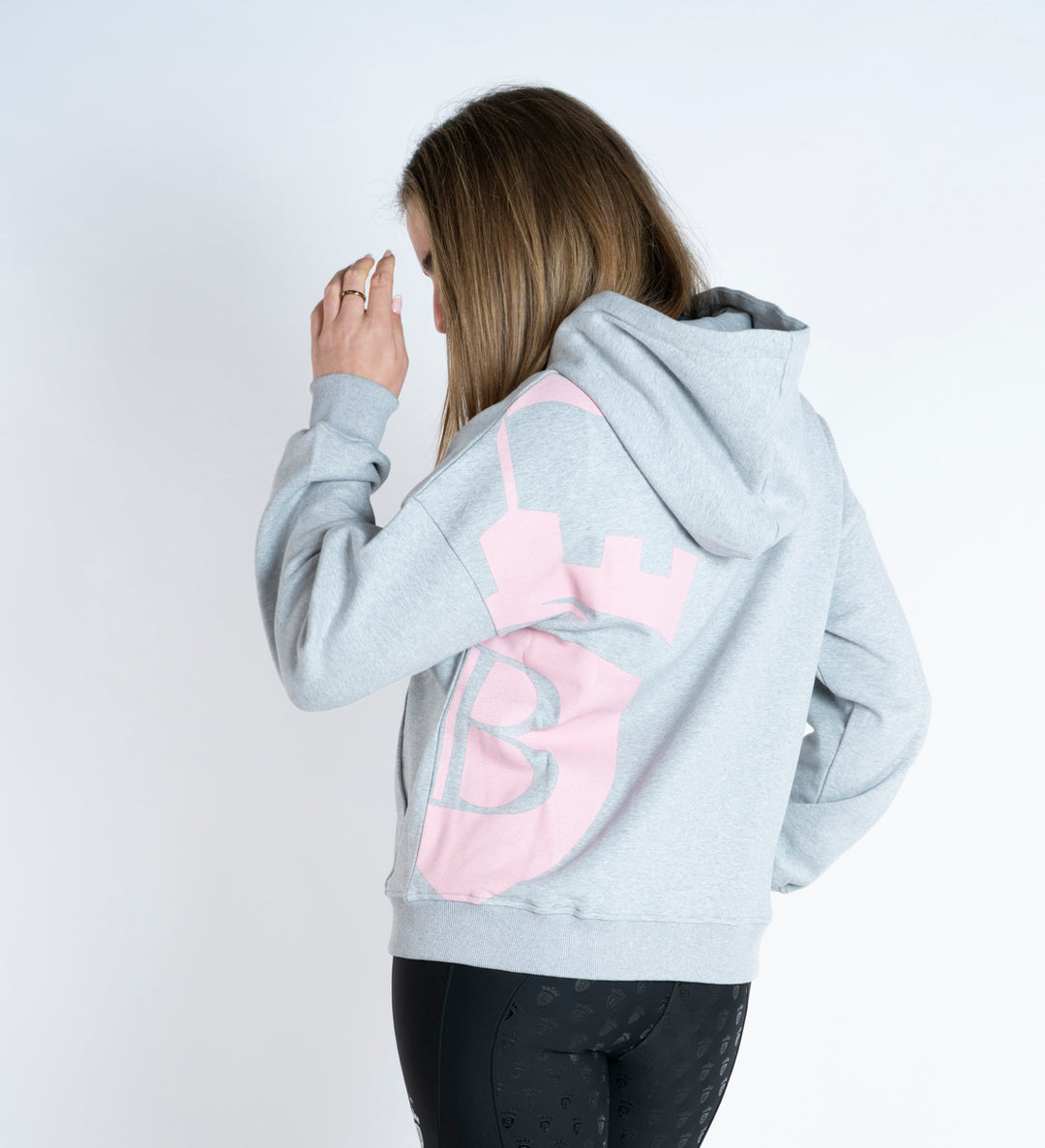 Blackfort Grace Light Grey & Pink Hoodie