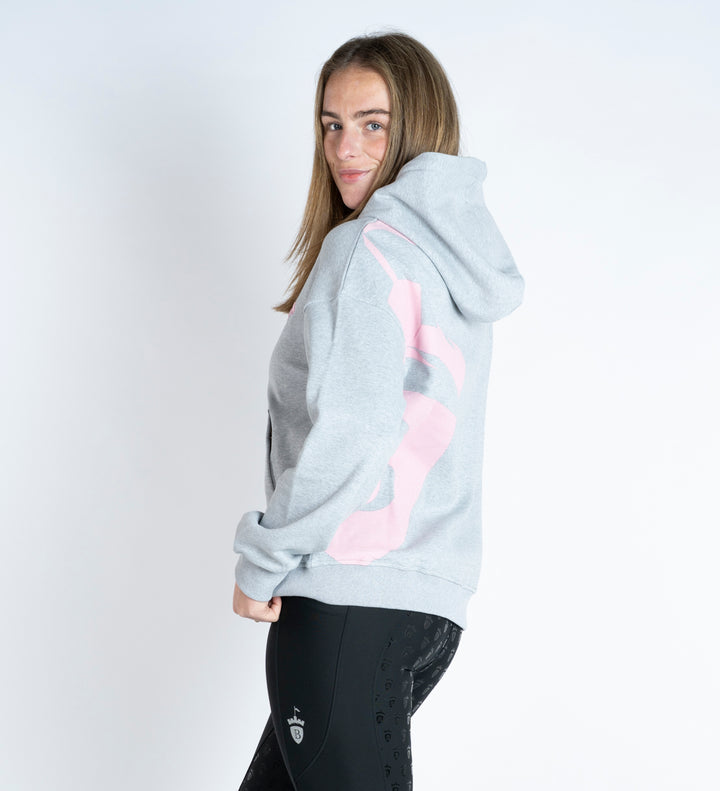 Blackfort Grace Light Grey & Pink Hoodie