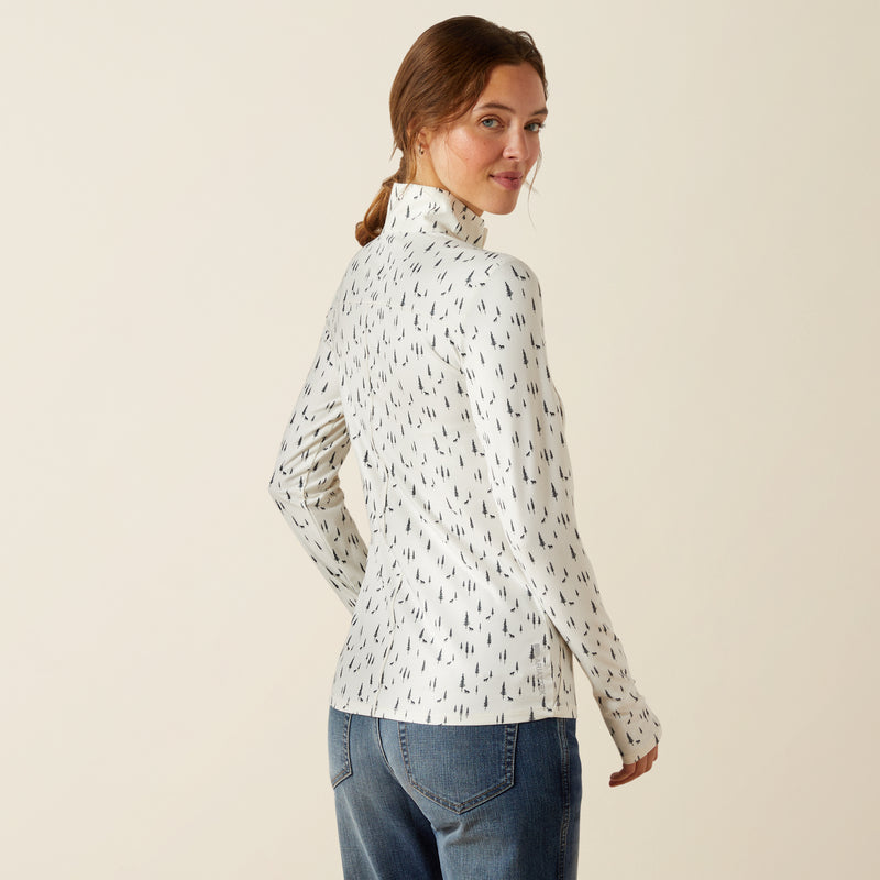 Ariat's Women's Lowell 3.0 1/4 Zip Baselayer - Forest Horses