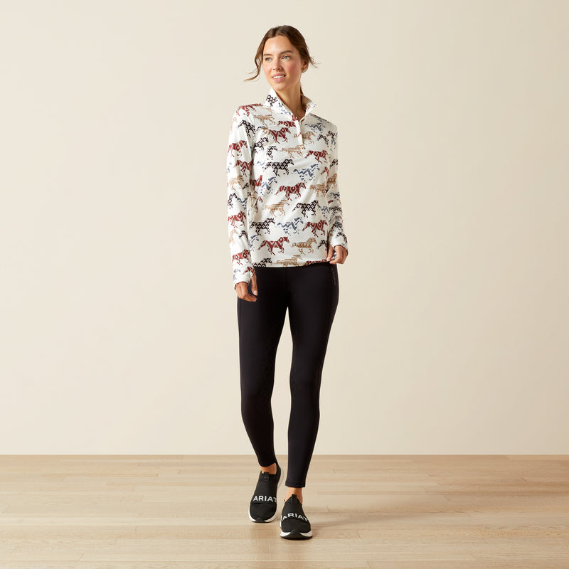 Ariat's Women's Lowell 3.0 1/4 Zip Baselayer - Painted Ponies Print