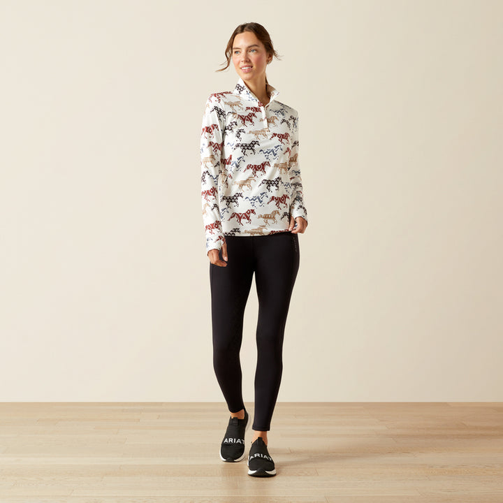 Ariat's Women's Lowell 3.0 1/4 Zip Baselayer - Painted Ponies Print