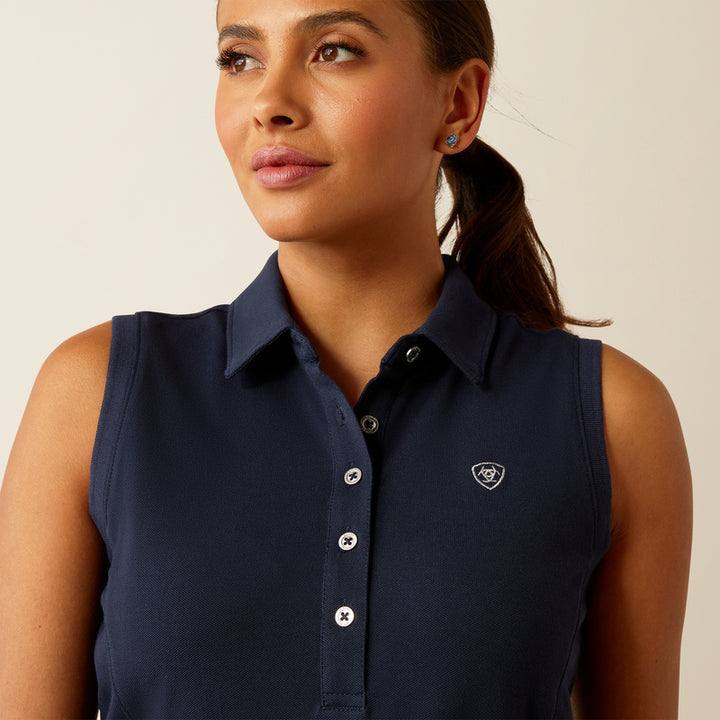 Ariat Women's Prix 3.0 Sleeveless Polo Navy Eclipse
