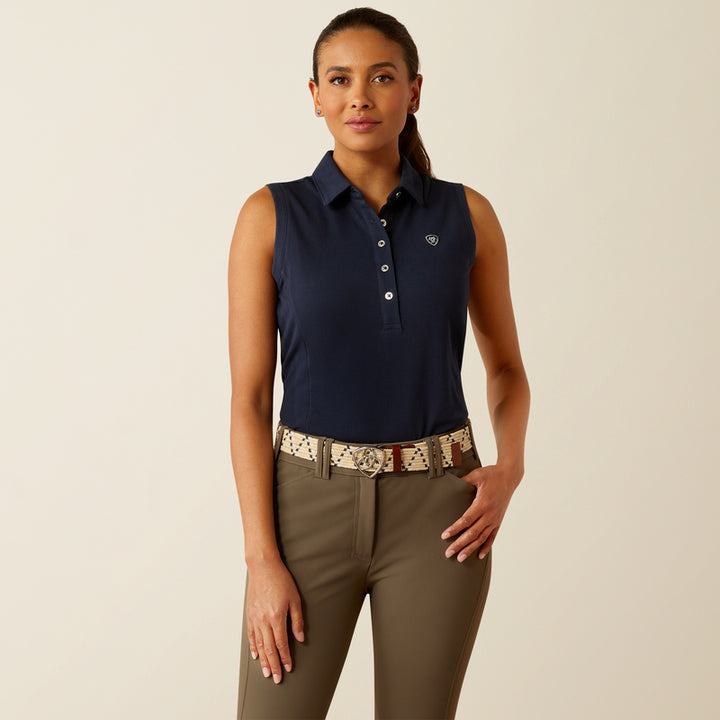 Ariat Women's Prix 3.0 Sleeveless Polo Navy Eclipse