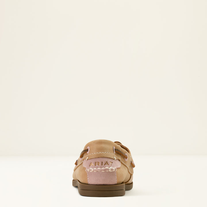 Ariat Women's Antigua Leather Boat Shoe Natural Tan