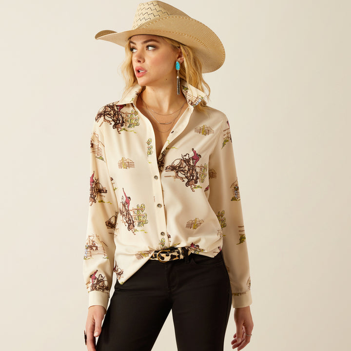 Ariat Women's Homestyle Western Shirt Round Up Print