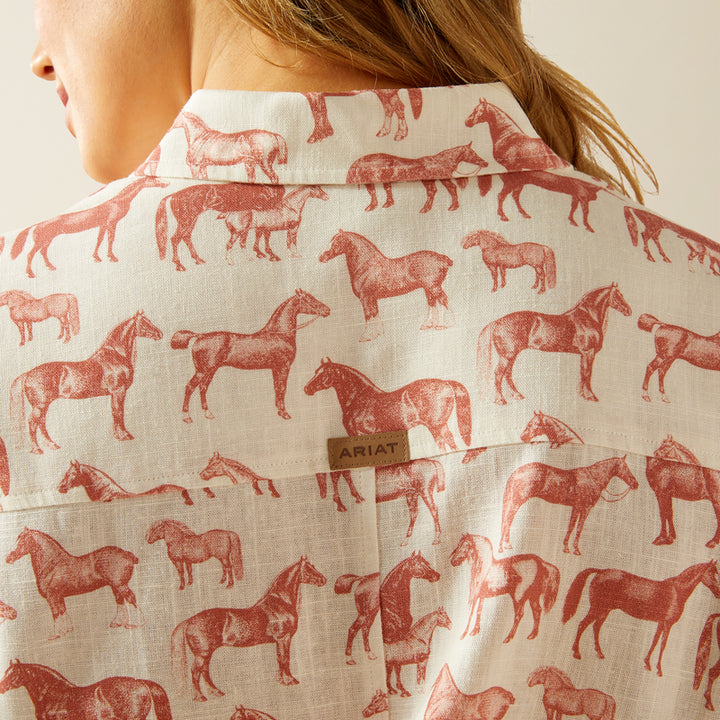 Ariat Women's Rudford Shirt in Blushing Horse