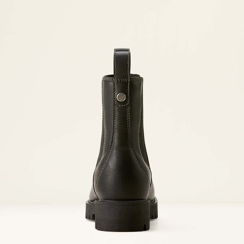 Ariat Women's Wexford Lug Waterproof Leather Chelsea Boot Jet Black