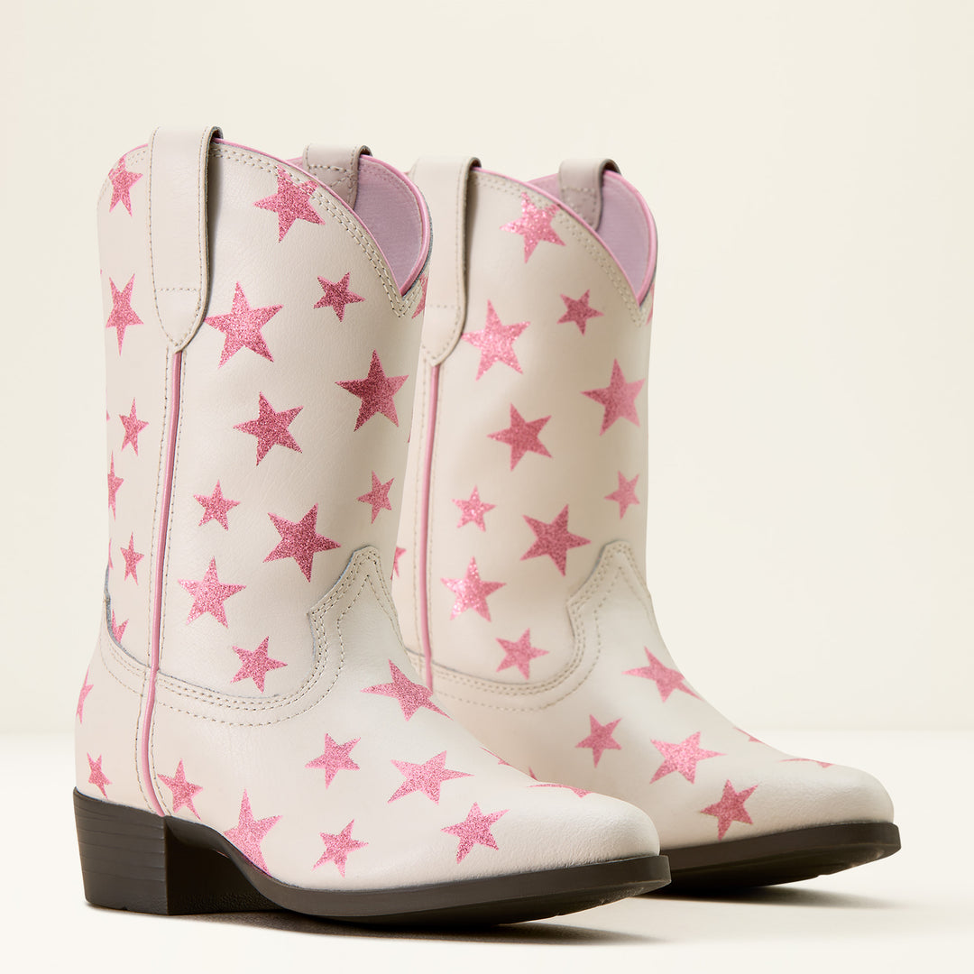 Ariat Junior Palmer R Toe Western Boot Starlight Blush