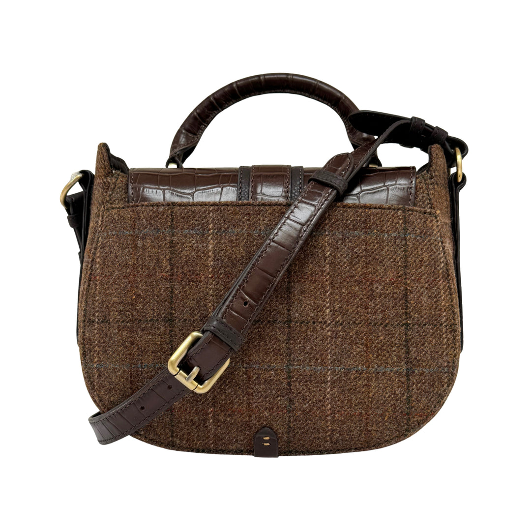 Barkworth Reeve Belton Saddle Bag Tweed and Croc Leather