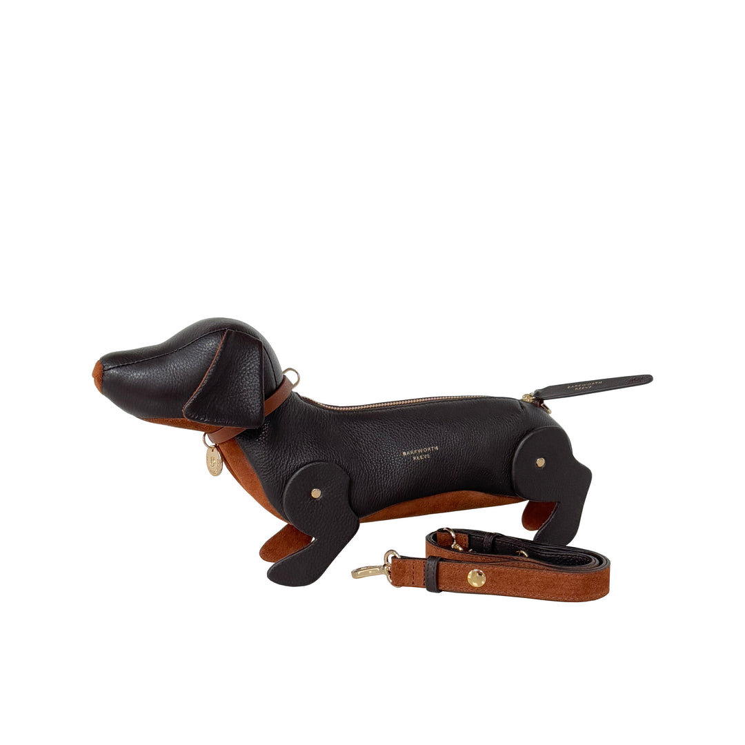 Barkworth Reeve Hugo The Sausage Dog Bag Chocolate Leather