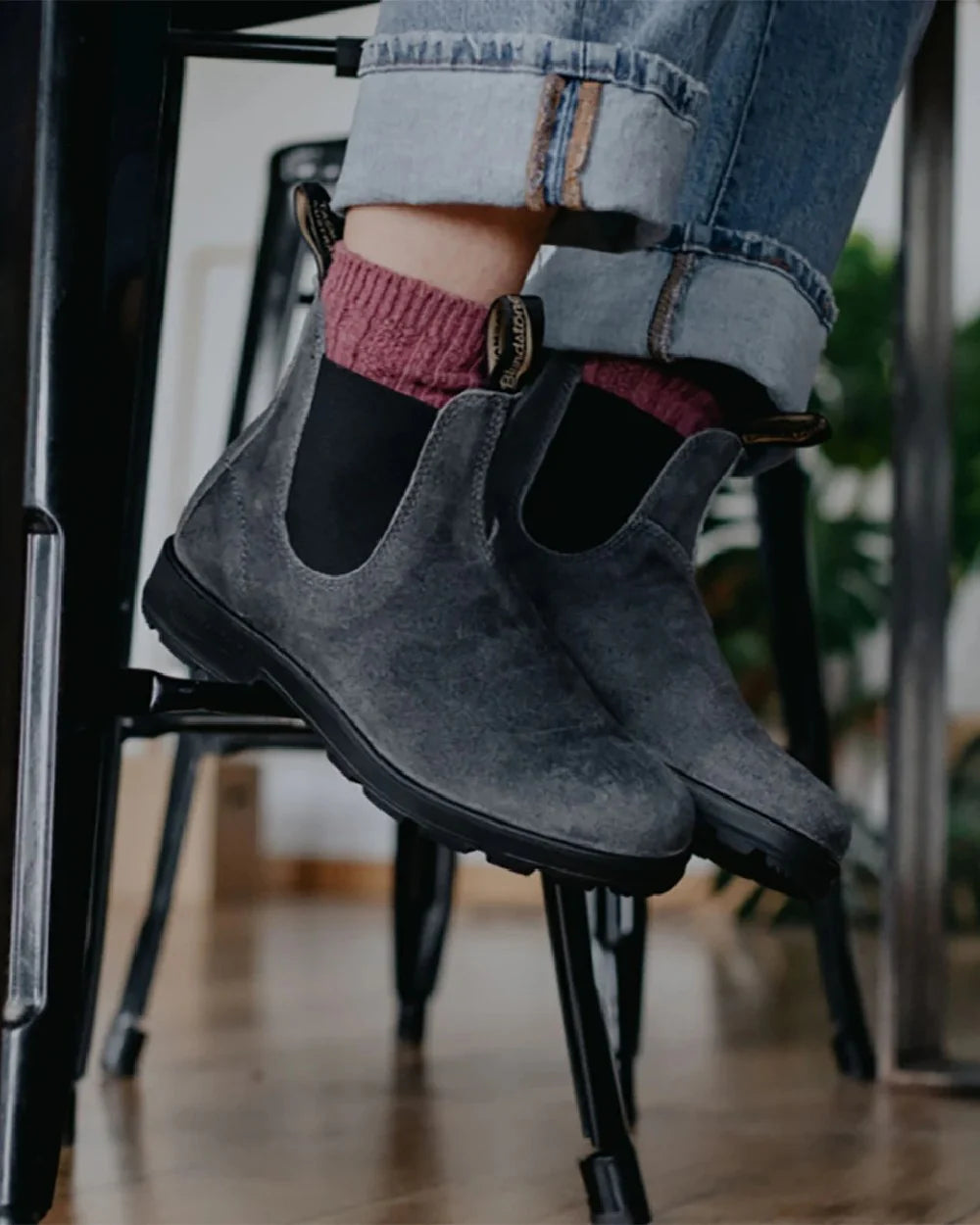 Blundstone #1910 Chelsea Boot Steel Grey Wax Suede