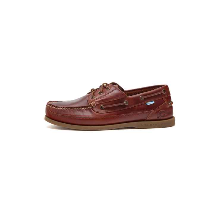 Chatham Rockwell II G2 Leather Wide Fit Boat Shoes Chestnut