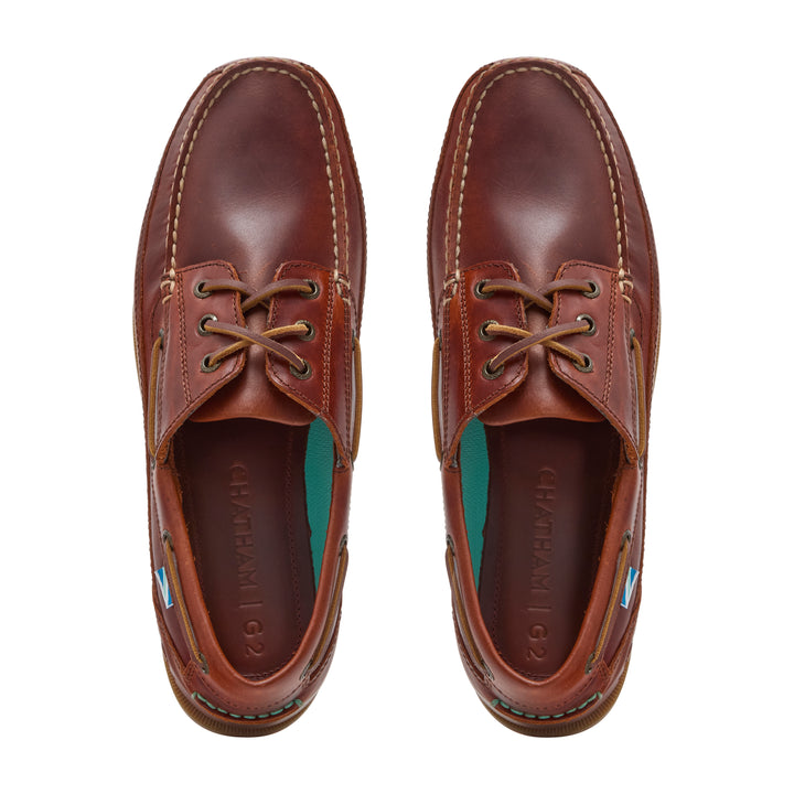 Chatham Rockwell II G2 Leather Wide Fit Boat Shoes Chestnut