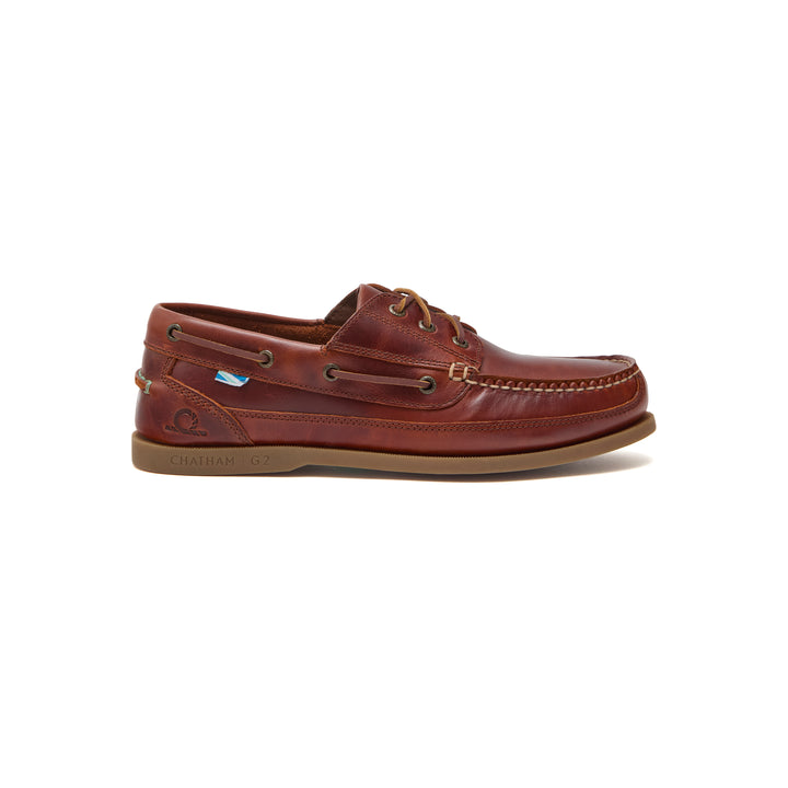 Chatham Rockwell II G2 Leather Wide Fit Boat Shoes Chestnut