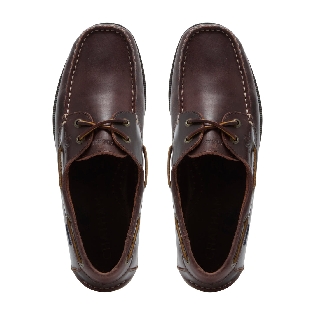 Chatham Men's Whitstable Leather Boat Shoe Oxblood