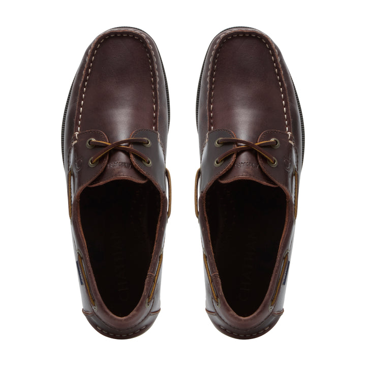 Chatham Men's Whitstable Leather Boat Shoe Oxblood