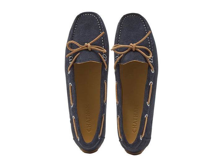 Chatham Women's Lustleigh Premium Suede Driving Moccasin Navy