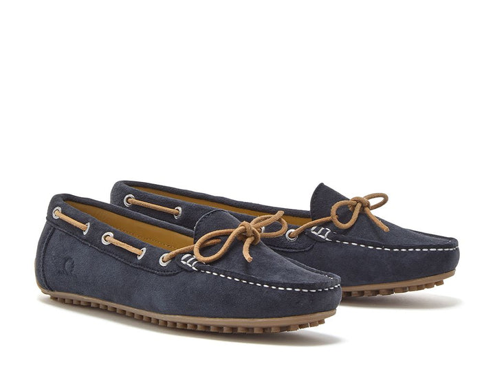 Chatham Women's Lustleigh Premium Suede Driving Moccasin Navy