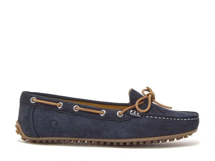 Chatham Women's Lustleigh Premium Suede Driving Moccasin Navy