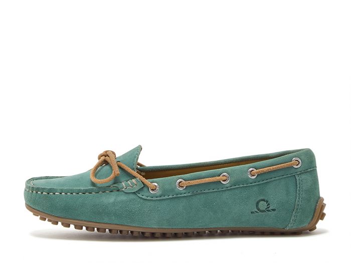 Chatham Women's Lustleigh Premium Suede Driving Moccasin Teal