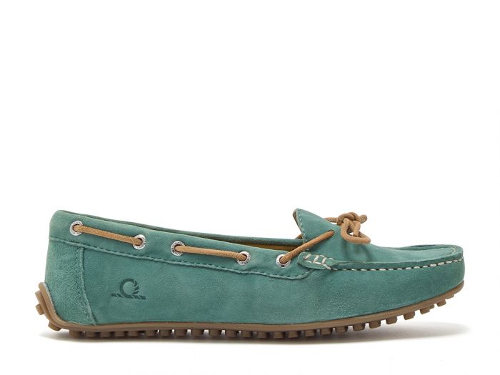 Chatham Women's Lustleigh Premium Suede Driving Moccasin Teal