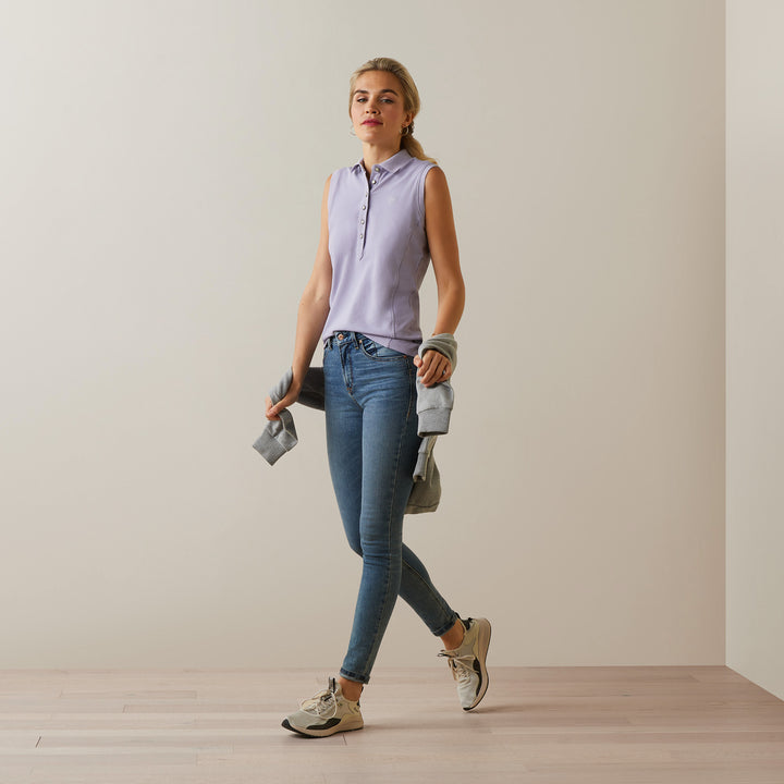 Ariat Women's Prix 2.0 Sleeveless Polo in Heirloom Lilac