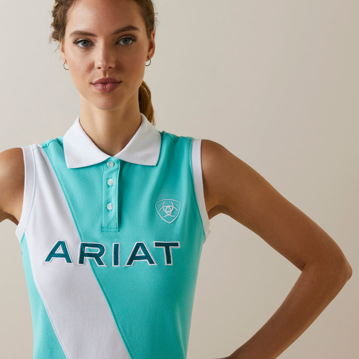 Ariat Women's Taryn Sleeveless Polo in Pool Blue