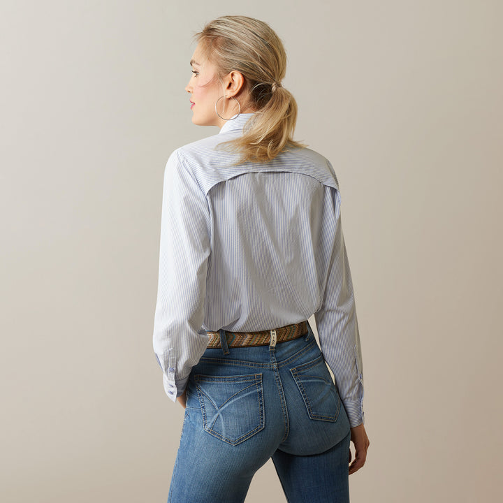 Ariat Women's VentTEK Stretch Shirt Classic Blue Stripe
