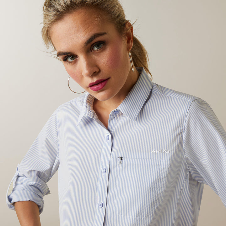 Ariat Women's VentTEK Stretch Shirt Classic Blue Stripe