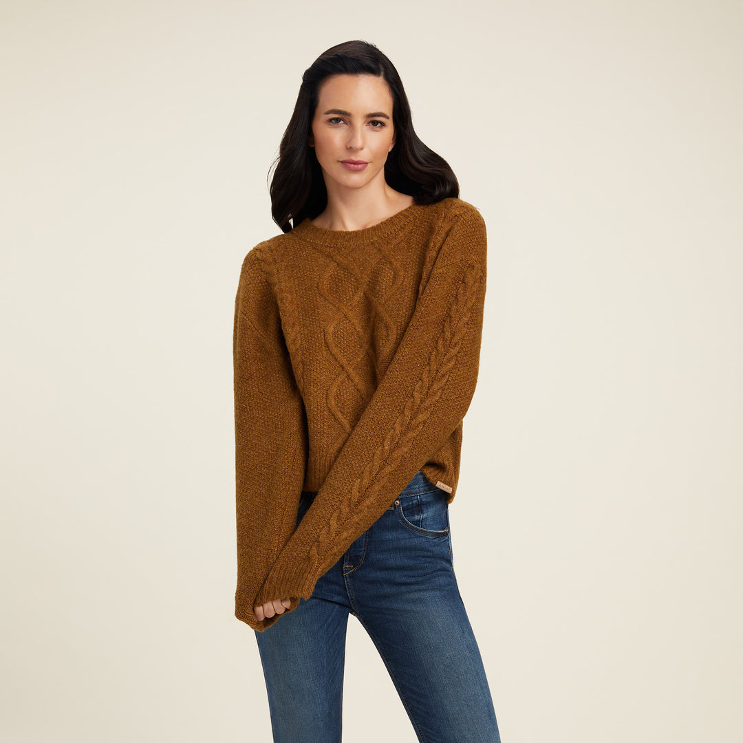 Ariat Women's Winter Quarter Sweater Chestnut