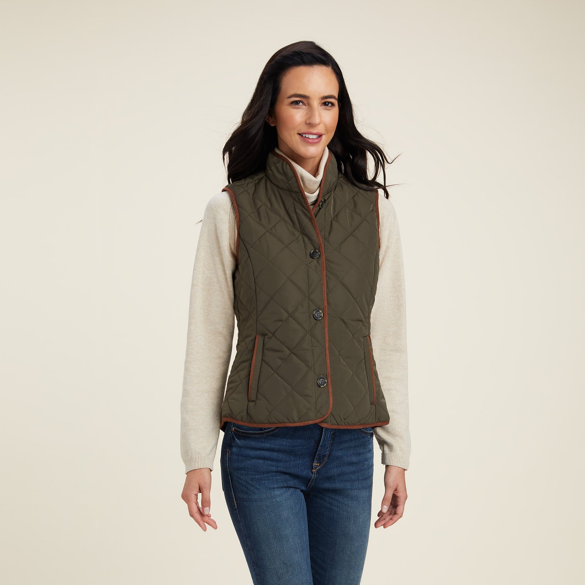 Gilet Ariat femme grand marron cantine Ashley isolé matelassé Gilet Ariat femme grand marron cantine Ashley isolé matelassé