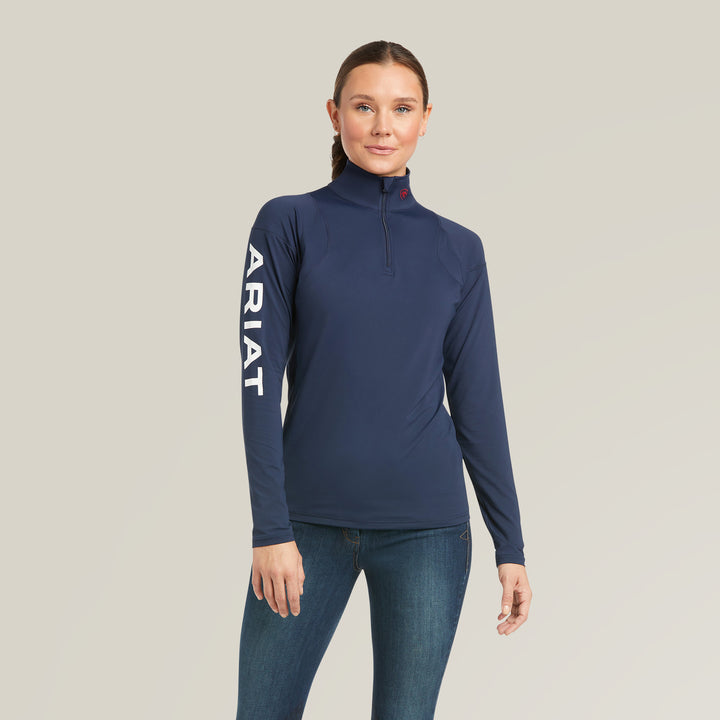 Ariat Womens Auburn 1/4 Zip Baselayer Team Navy