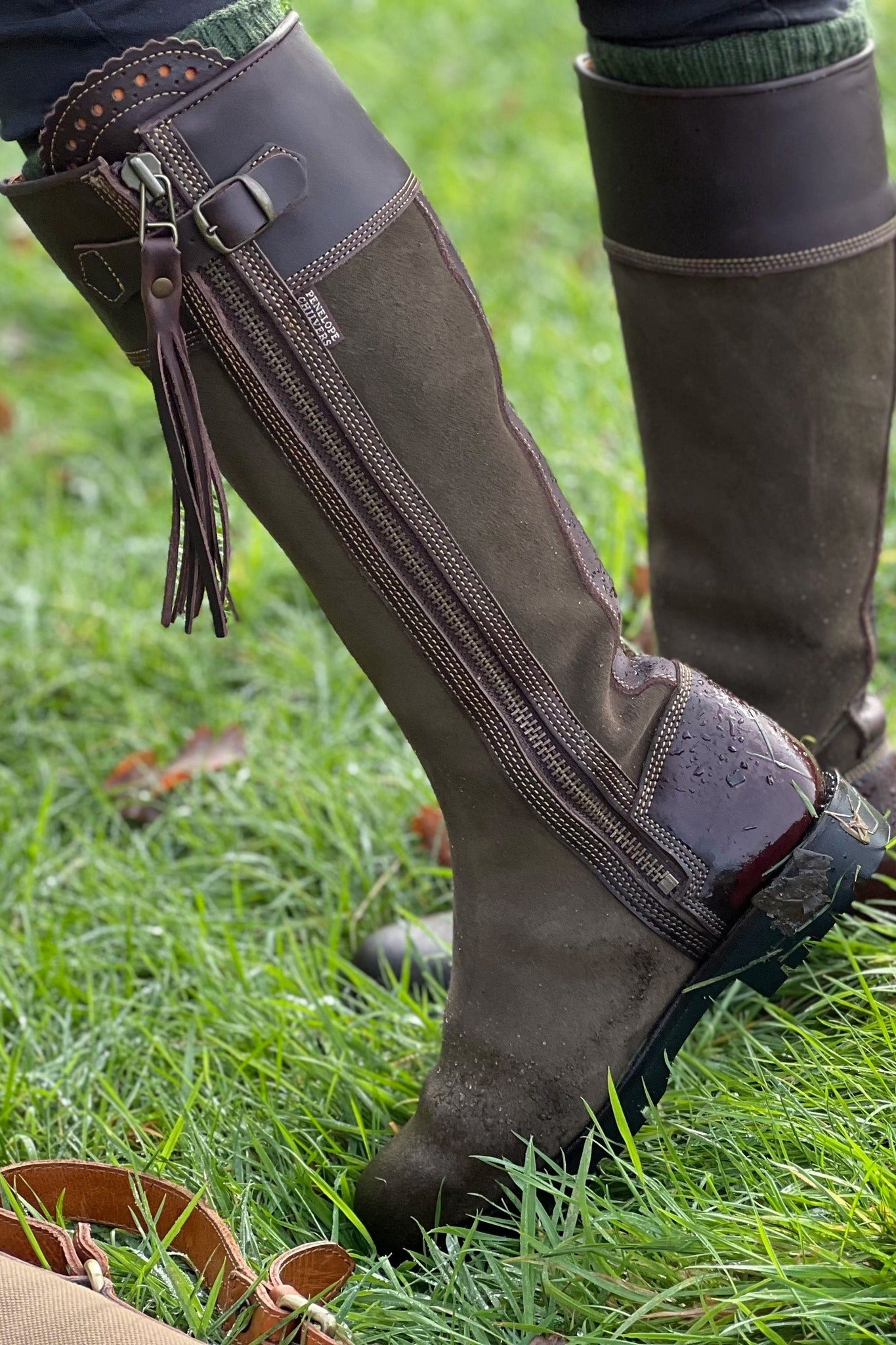 Penelope Chilvers Inclement Long Tassel Boot Seaweed Conker BFR Equestrian Country