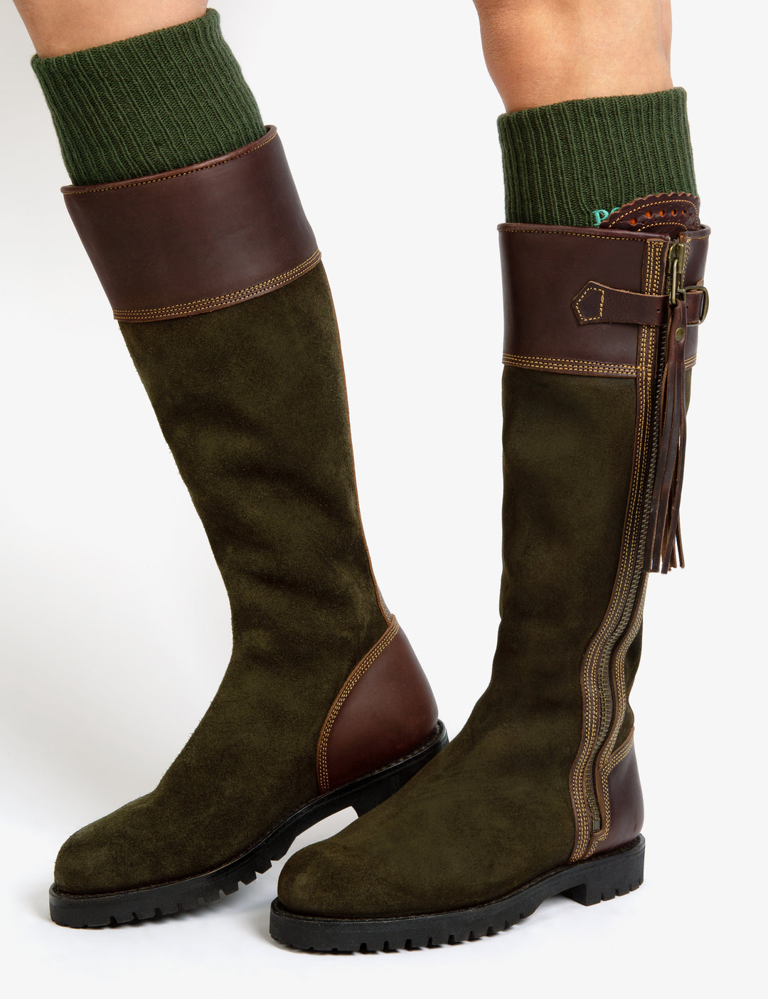 Penelope Chilvers Inclement Long Tassel Boot Seaweed/Conker