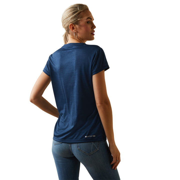 Ariat Women's Short Sleeve Laguna V Neck T Shirt in Navy