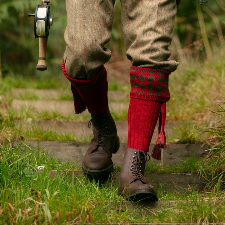 House Of Cheviot Chessboard Men's Country Socks