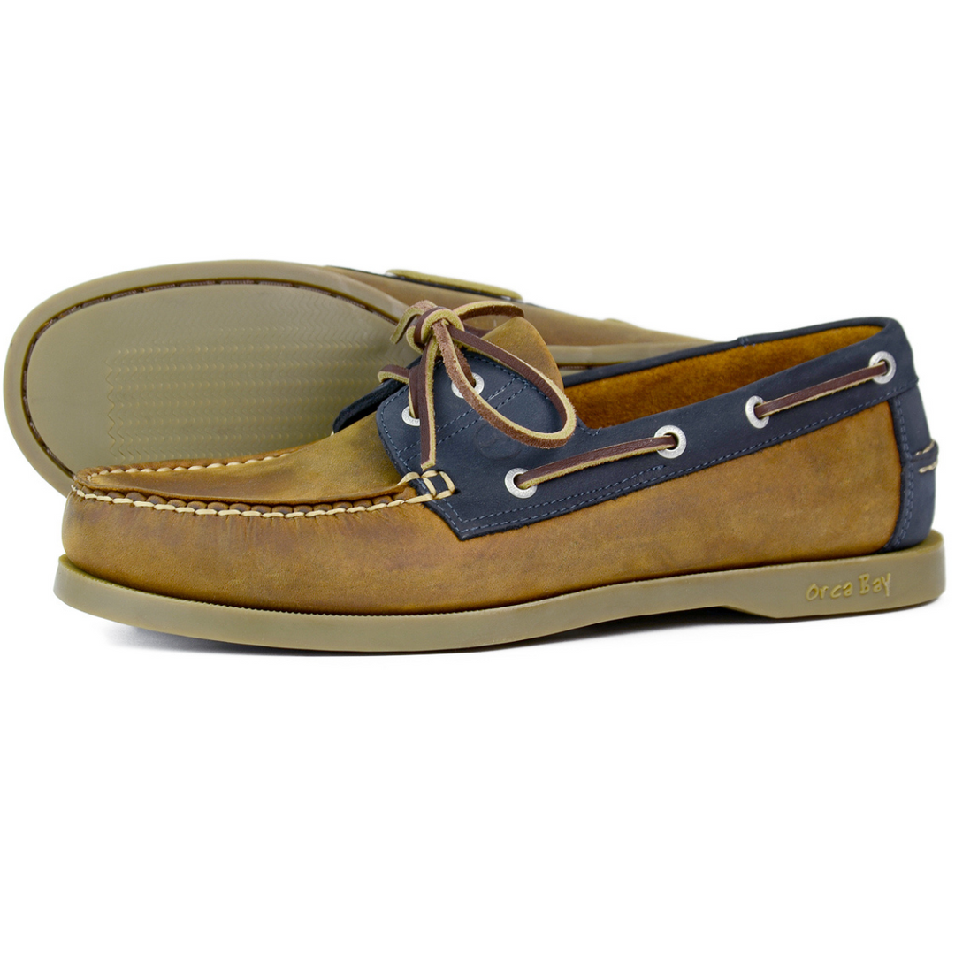 Orca Bay Men's Oakland Leather Deck Shoe Sand/Navy