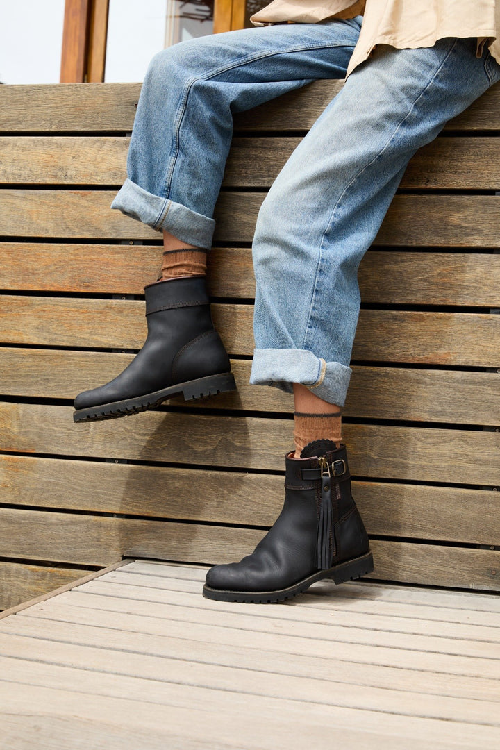 Penelope Chilvers Inclement Cropped Tassel Boot Black