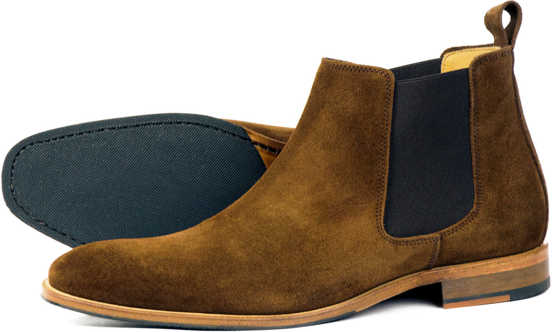 Orca Bay Brompton Men's Premium Chelsea Boots in Brown Suede