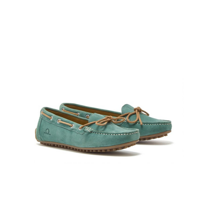 Chatham Women's Lustleigh Premium Suede Driving Moccasin Teal
