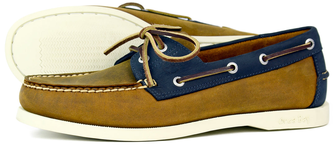 Orca Bay Clovelly Men's Deck Shoes in Sand/Navy
