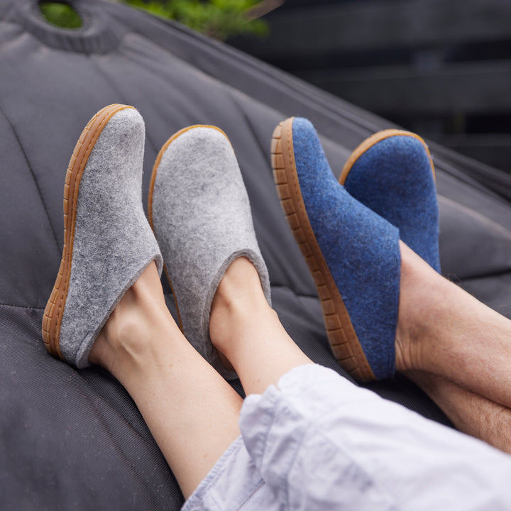 Glerups Slip-On Wool Slippers  – Grey