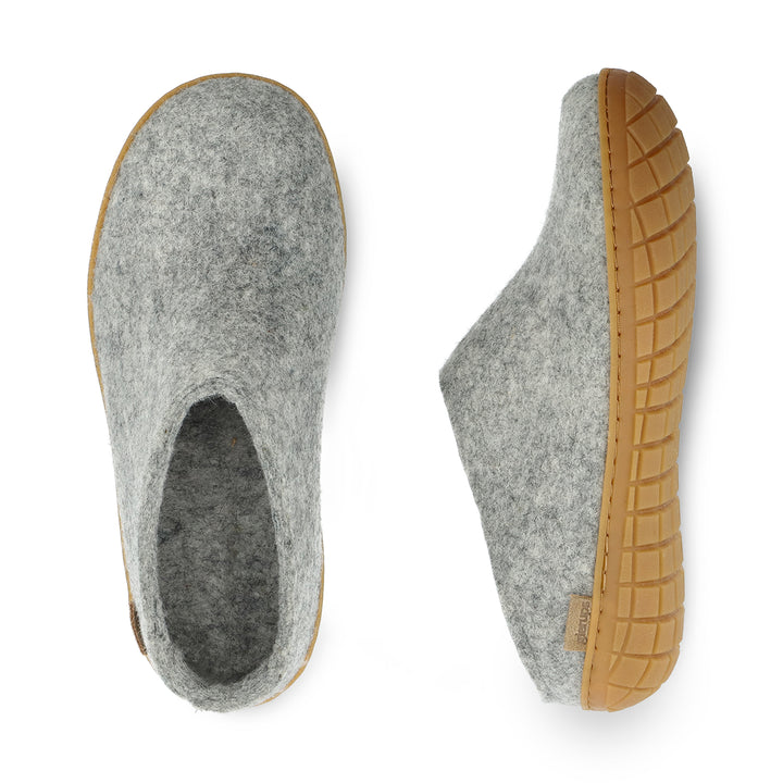 Glerups Slip-On Wool Slippers  – Grey