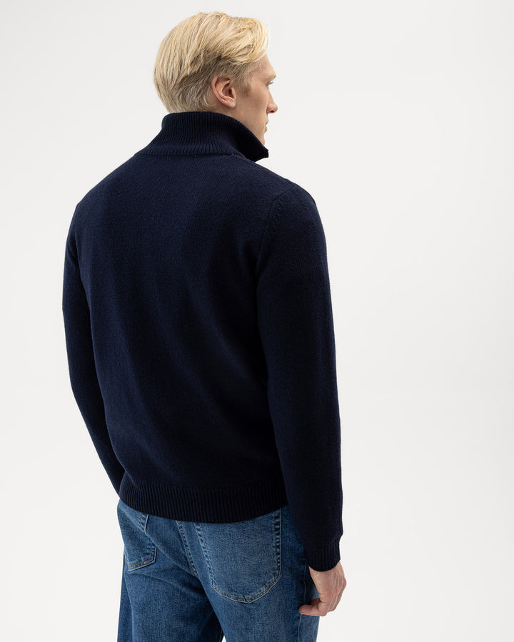 Holebrook Men's Alvin Merino Cashmere Windproof Jumper Navy